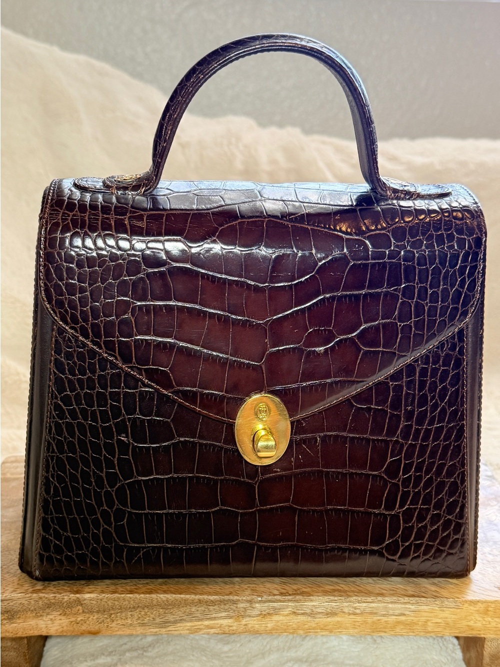 LLADRO | Vintage Crocodile Embossed Handbag
